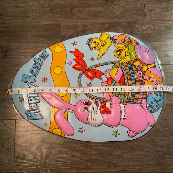 Vintage Easter decor Wall hanging 3D large Bunny rabbit chicks Easter egg - Picture 6 of 6